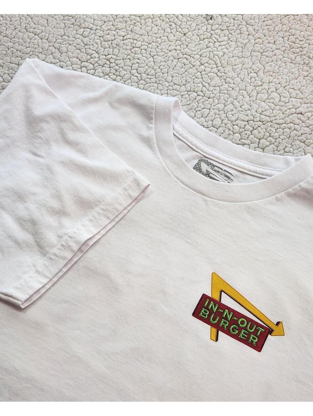 IN-N-OUT BURGER 75 Years Anniversary Men's White Graphic Print Cotton T-Shirt L